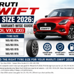 Maruti Swift Tyre Size 2026: Complete Variant-Wise Guide (LDI, VDI, VXI, ZXI)