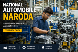 The automobile industry at Naroda features vehicle dealerships, auto spare parts suppliers, automotive workshops, industrial units, and growing automotive businesses in Ahmedabad, Gujarat.