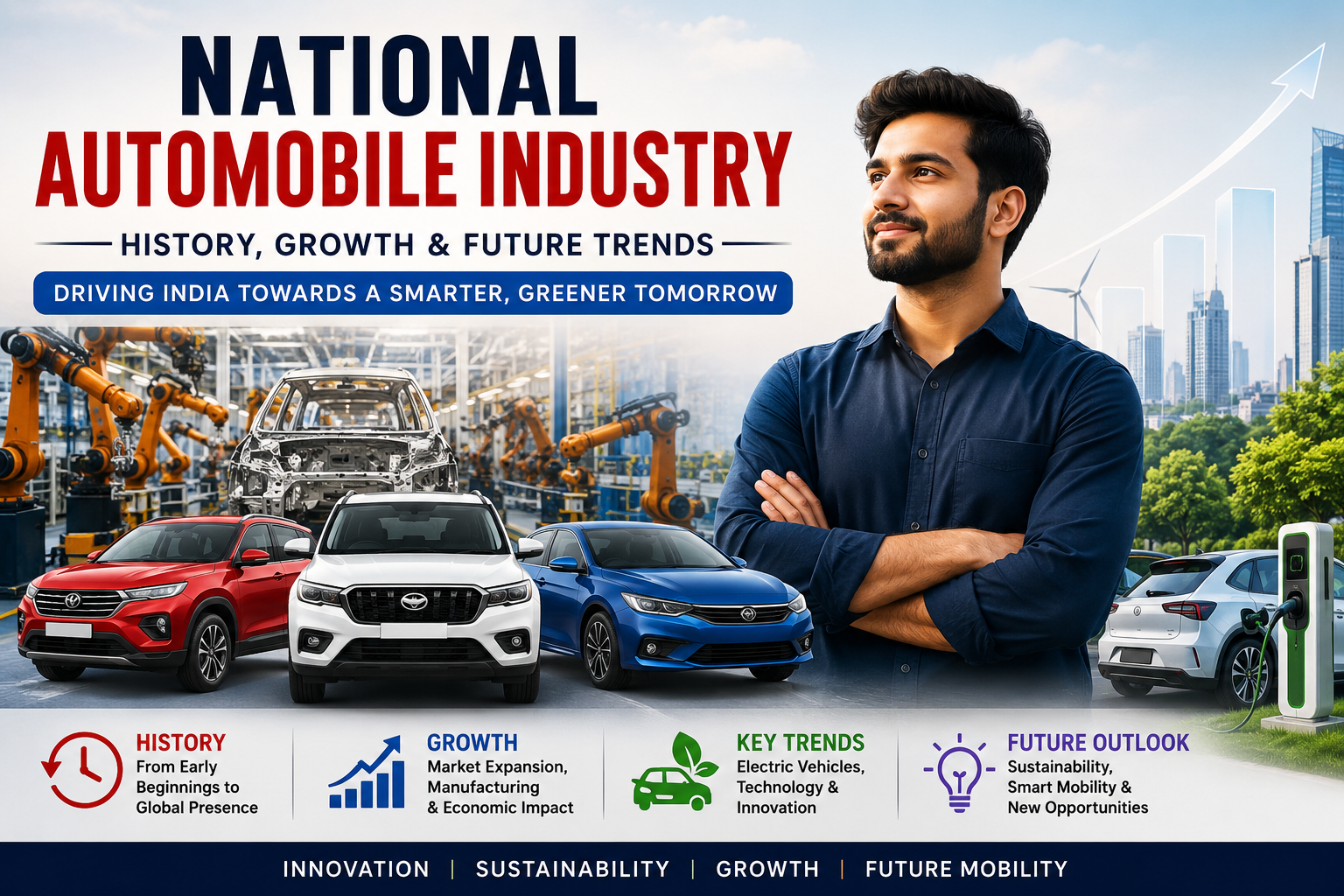 National automobile industry showcasing vehicle manufacturing, automotive technology, industrial growth, electric mobility adoption, and future transportation innovations in India.