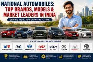 Top automobile brands and bestselling car models in India showcasing market leaders, automotive innovation, vehicle manufacturing, and the growing Indian automobile industry.